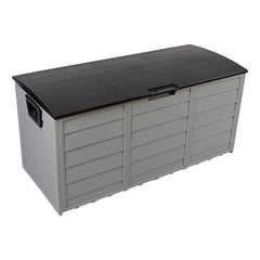 HAOYYE 75gal Outdoor Garden Storage Deck Box Chest with Lockable Lid Wheels and Handles for Patio Garage Tools Cushions Toys Weatherproof Plastic Organizer