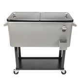 HAOYYE Iron Spray Cooler with Shelf, Durable and Environmentally Friendly Outdoor Cooler with Warm and Cooling Functions, Equipped with Directional Wheels and Bottom Tray for Easy Transport and Storage