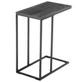 HAOYYE C-Type Single Layer MDF Iron Rectangle Side Table with Triamine Grey Finish and Black Spray Coating, Modern Design for Living Room, Bedroom, Office, and Home Décor – Premium Quality, Comfortable, and Stylish Furniture Piece