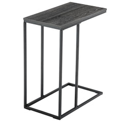 HAOYYE C-Type Single Layer MDF Iron Rectangle Side Table with Triamine Grey Finish and Black Spray Coating, Modern Design for Living Room, Bedroom, Office, and Home Décor – Premium Quality, Comfortable, and Stylish Furniture Piece