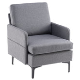 HAOYYE Lounge Chair, Comfy Single Sofa for Bedroom, Living Room, Guestroom – Modern Accent Chair with Soft Cozy Dark Grey Flannel Upholstery, Relaxing and Stylish Home Decor, Space-Saving Luxury Design, Durable High-Quality Construction, Easy to Assemble