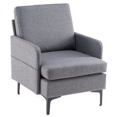 HAOYYE Lounge Chair, Comfy Single Sofa for Bedroom, Living Room, Guestroom – Modern Accent Chair with Soft Cozy Dark Grey Flannel Upholstery, Relaxing and Stylish Home Decor, Space-Saving Luxury Design, Durable High-Quality Construction, Easy to Assemble