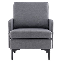 HAOYYE Lounge Chair, Comfy Single Sofa for Bedroom, Living Room, Guestroom – Modern Accent Chair with Soft Cozy Dark Grey Flannel Upholstery, Relaxing and Stylish Home Decor, Space-Saving Luxury Design, Durable High-Quality Construction, Easy to Assemble