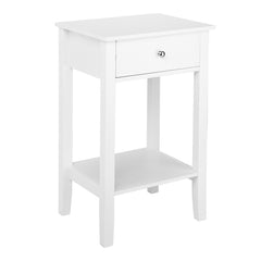 HAOYYE Two-Layer Bedside Cabinet with Drawer White Sturdy Design Durable Multifunctional Modern Home Organizer Storage Solution Practical Stylish Space-Saving Organizer for Bedroom and Living Room