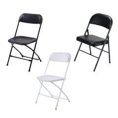 HAOYYE 4PCS Elegant Foldable Iron & PVC Chairs for Convention and Exhibition, Sturdy and Comfortable Chairs for Events, Meetings, Conferences, Easy to Store and Transport, Durable and Stylish Design