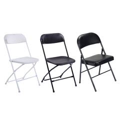 HAOYYE 4PCS Elegant Foldable Iron & PVC Chairs for Convention and Exhibition, Sturdy and Comfortable Chairs for Events, Meetings, Conferences, Easy to Store and Transport, Durable and Stylish Design