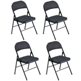 HAOYYE 4PCS Elegant Foldable Iron & PVC Chairs for Convention and Exhibition, Sturdy and Comfortable Chairs for Events, Meetings, Conferences, Easy to Store and Transport, Durable and Stylish Design