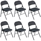 HAOYYE 6PCS Elegant Foldable Iron & PVC Chairs for Convention and Exhibition, Light Brown, Sturdy and Comfortable Chairs for Events, Meetings, Conferences, Easy to Store and Transport, Durable and Stylish Design