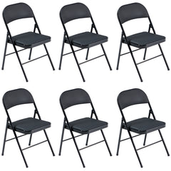 HAOYYE 6PCS Elegant Foldable Iron & PVC Chairs for Convention and Exhibition, Light Brown, Sturdy and Comfortable Chairs for Events, Meetings, Conferences, Easy to Store and Transport, Durable and Stylish Design