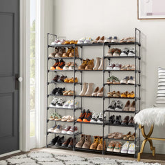 HAOYYE 9-Tier Shoe Rack Storage Organizer With Adjustable Height, Stackable Shoe Cabinet With Sturdy Design, Durable Multifunctional Shoe Shelf For Entryway, Modern Home Organizer For Boots, Heels, And Slippers, Space-Saving Storage Solution