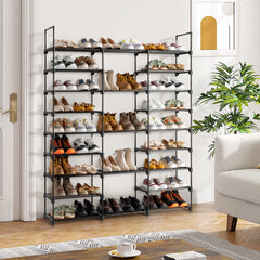 HAOYYE 9-Tier Shoe Rack Storage Organizer With Adjustable Height, Stackable Shoe Cabinet With Sturdy Design, Durable Multifunctional Shoe Shelf For Entryway, Modern Home Organizer For Boots, Heels, And Slippers, Space-Saving Storage Solution