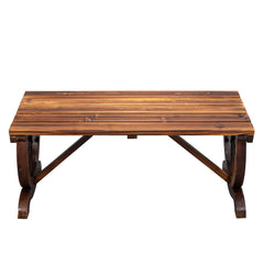 HAOYYE Rustic Outdoor Wagon Wheel Garden Bench, Sturdy 2-Person Porch Bench for Backyard, Patio, and Garden Use