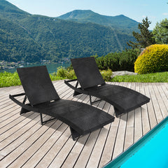 Haoyye Outdoor Woven Rattan Lounge Chair S Shape Recliner Bed with Iron Frame and Cushioned Seat Ergonomic Chaise Lounger for Patio Poolside Garden Deck Balcony Relaxing Furniture Easy Assembly and Durable Design