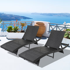 Haoyye Outdoor Woven Rattan Lounge Chair S Shape Recliner Bed with Iron Frame and Cushioned Seat Ergonomic Chaise Lounger for Patio Poolside Garden Deck Balcony Relaxing Furniture Easy Assembly and Durable Design