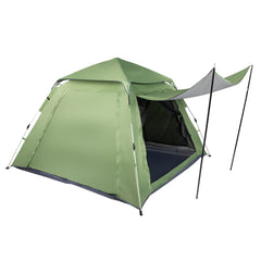 HAOYYE 240x240x150cm Spring Quick Open 4 Person Family Camping Tent Green Portable Pop Up Shelter Waterproof Outdoor Tent for Hiking Backpacking Travel Garden Picnic