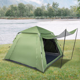 HAOYYE 240x240x150cm Spring Quick Open 4 Person Family Camping Tent Green Portable Pop Up Shelter Waterproof Outdoor Tent for Hiking Backpacking Travel Garden Picnic