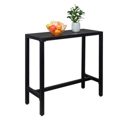 Haoyye Iron Patio Bar Table with Adjustment Knob in Black, Modern Outdoor Bistro Table for Balcony, Deck, Garden or Kitchen, Durable and Easy to Assemble, Smooth Surface for Home or Commercial Use