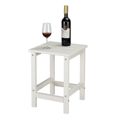 HAOYYE Single Layer Square HDPE Side Table, Durable and Lightweight, Perfect for Any Room or Outdoor Use