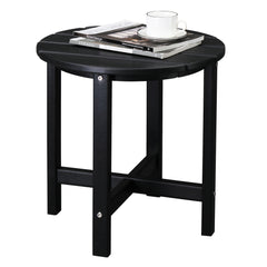 HAOYYE Single Layer Round HDPE Side Table, Durable and Lightweight Outdoor Table for Patios, Decks, and Gardens