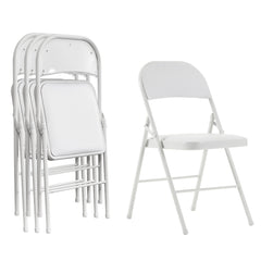 HAOYYE 4PCS Elegant Foldable Iron & PVC Chairs for Convention and Exhibition, Sturdy and Comfortable Chairs for Events, Meetings, Conferences, Easy to Store and Transport, Durable and Stylish Design