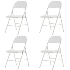HAOYYE 4PCS Elegant Foldable Iron & PVC Chairs for Convention and Exhibition, Sturdy and Comfortable Chairs for Events, Meetings, Conferences, Easy to Store and Transport, Durable and Stylish Design