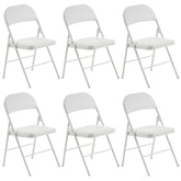 HAOYYE 6PCS Elegant Foldable Iron & PVC Chairs for Convention and Exhibition, Sturdy and Comfortable Chairs for Events, Meetings, Conferences, Easy to Store and Transport, Durable and Stylish Design