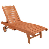 HAOYYE Outdoor Garden Fir Wooden Bed with Wheels and Drawers, Two-Speed Adjustment, Durable and Comfortable Garden Lounger, Burlywood Finish, Perfect for Patio, Porch, Deck, or Backyard Relaxation