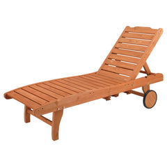 HAOYYE Outdoor Garden Fir Wooden Bed with Wheels and Drawers, Two-Speed Adjustment, Durable and Comfortable Garden Lounger, Burlywood Finish, Perfect for Patio, Porch, Deck, or Backyard Relaxation