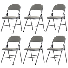 HAOYYE 6PCS Elegant Foldable Iron & PVC Chairs for Convention and Exhibition, Sturdy and Comfortable Chairs for Events, Meetings, Conferences, Easy to Store and Transport, Durable and Stylish Design