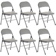HAOYYE 6PCS Elegant Foldable Iron & PVC Chairs for Convention and Exhibition, Sturdy and Comfortable Chairs for Events, Meetings, Conferences, Easy to Store and Transport, Durable and Stylish Design