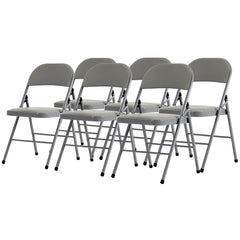 HAOYYE 6PCS Elegant Foldable Iron & PVC Chairs for Convention and Exhibition, Sturdy and Comfortable Chairs for Events, Meetings, Conferences, Easy to Store and Transport, Durable and Stylish Design