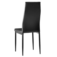 HAOYYE 6pcs Elegant Dining Chairs Set with Stripping Texture Upholstery and High Backrest Modern Assembled Black Chairs for Kitchen Dining Room Living Room