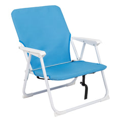 HAOYYE Folding Beach Chair with Blue Oxford Cloth and White Iron Frame, Lightweight and Sturdy, 220lbs Capacity for Outdoor Events, Camping, Picnic, and Beach Relaxation