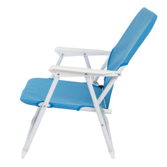 HAOYYE Folding Beach Chair with Blue Oxford Cloth and White Iron Frame, Lightweight and Sturdy, 220lbs Capacity for Outdoor Events, Camping, Picnic, and Beach Relaxation