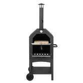 HAOYYE Outdoor Wood Fired Pizza Oven with Pizza Stone Peel and Grill Rack, Portable Backyard and Camping Pizza Maker with Built-in Thermometer and Wheels for Patio Cooking and Outdoor Entertaining