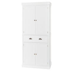 HAOYYE Single Drawer Double Door Storage Cabinet Modern Freestanding Organizer with Spacious Interior Shelves Minimalist White Sideboard for Living Room Entryway Bedroom Bathroom