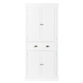 HAOYYE Single Drawer Double Door Storage Cabinet Modern Freestanding Organizer with Spacious Interior Shelves Minimalist White Sideboard for Living Room Entryway Bedroom Bathroom