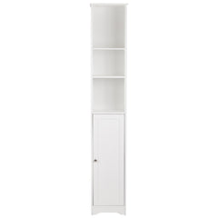 HAOYYE One Door, Three Shelf White Bathroom Cabinet, Durable MDF Construction, Waterproof, Moisture-Proof, Modern Space-Saving Organizer for Bathroom, Living Room, Bedroom, Easy Assembly.