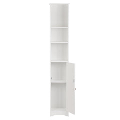 HAOYYE One Door, Three Shelf White Bathroom Cabinet, Durable MDF Construction, Waterproof, Moisture-Proof, Modern Space-Saving Organizer for Bathroom, Living Room, Bedroom, Easy Assembly.