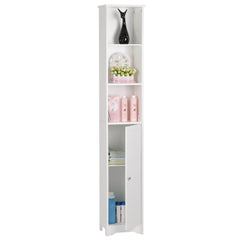 HAOYYE One Door, Three Shelf White Bathroom Cabinet, Durable MDF Construction, Waterproof, Moisture-Proof, Modern Space-Saving Organizer for Bathroom, Living Room, Bedroom, Easy Assembly.
