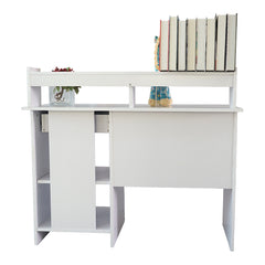 HAOYYE Modern White Computer Desk with E1 15MM Chipboard Desktop General Style Writing Table for Home Office Study Workstation Minimalist Space Saving Design for Bedroom Living Room