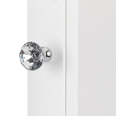 HAOYYE White Double-Door Mirror Bathroom Wall Mounted Cabinet, Sturdy Design, Durable Multifunctional Organizer, Modern Space-Saving Storage Solution, Stylish Home Organizer With Shelf For Bathroom Or Living Space, Practical And Versatile Wall Cabinet