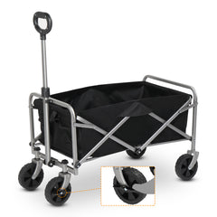 HAOYYE Folding Garden Utility Cart with Steel Frame and 600D Oxford Fabric, 220lbs Capacity, Heavy Duty Collapsible Wagon with Handle for Yard Camping Shopping Outdoor Use