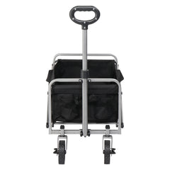 HAOYYE Folding Garden Utility Cart with Steel Frame and 600D Oxford Fabric, 220lbs Capacity, Heavy Duty Collapsible Wagon with Handle for Yard Camping Shopping Outdoor Use