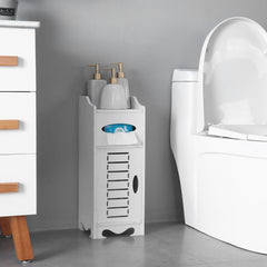 HAOYYE Waterproof Single Door Bathroom Cabinet White Wall-Mounted Storage Organizer with Adjustable Shelves Durable and Moisture-Resistant Design Perfect for Bathroom Essentials and Small Space Organization