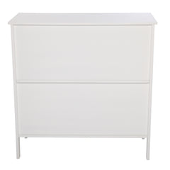 HAOYYE Transparent Double Door Side Cabinet with Adjustable Shelves White Storage Organizer for Living Room Bedroom Bathroom Office Modern Display Cabinet