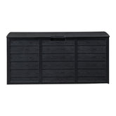 HAOYYE Outdoor Garden Storage Deck Box with Lockable Lid and Wheels, 75 Gallon Waterproof Plastic Chest for Tools, Cushions, Toys, Patio Accessories, Durable and Portable for Backyard or Garage Use