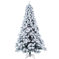 HAOYYE 6ft Flocking Christmas Tree With 1202 Branches Pre-Lit Warm LED Lights, Full Artificial Pine Tree for Holiday Decor, Living Room, Office, Party, Festive Centerpiece, Durable PVC Material, Easy Assembly