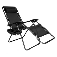 HAOYYE Infinity Zero Gravity Chair Pack of 2, Adjustable Folding Outdoor Lounge Chairs with Pillow and Utility Tray, Perfect for Deck, Patio, Beach, Yard, Relaxation Recliner