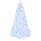 HAOYYE 7ft White Christmas Tree with 1346 Branches, 500 LED Lights, Cool Color, 8 Lighting Modes, PVC Material, Automatic Tree Structure, Durable and Easy to Assemble, Perfect for Holiday Decoration